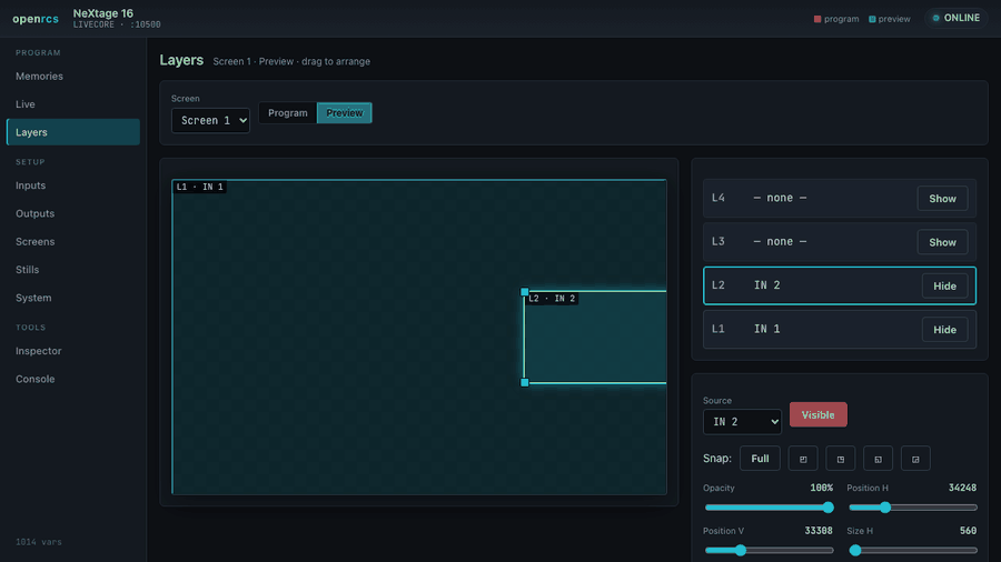 Graphical layer editor