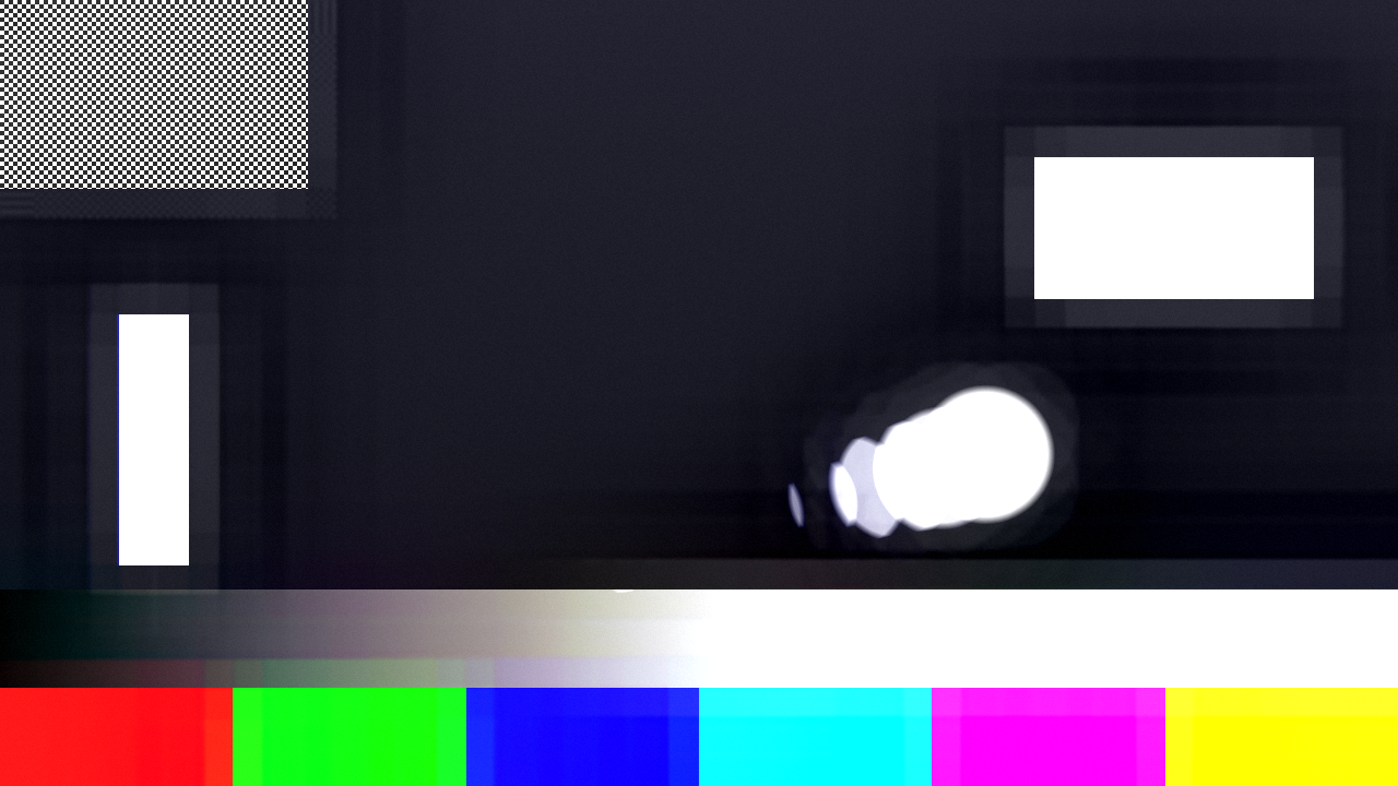 The same card as an Image Orthicon: a heavy comet tail with a dark ring around every highlight