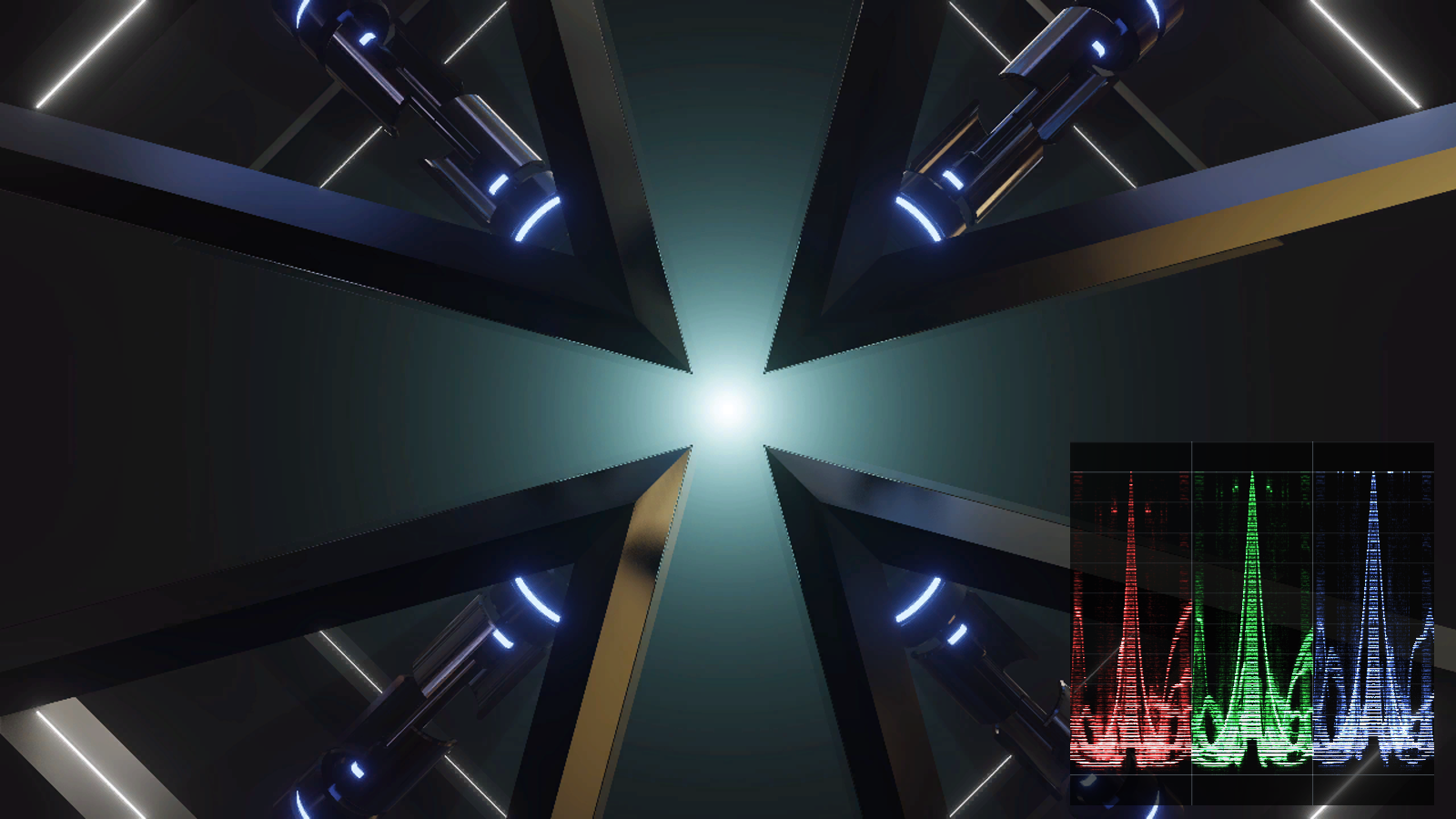 An RGB parade overlaid on a clip