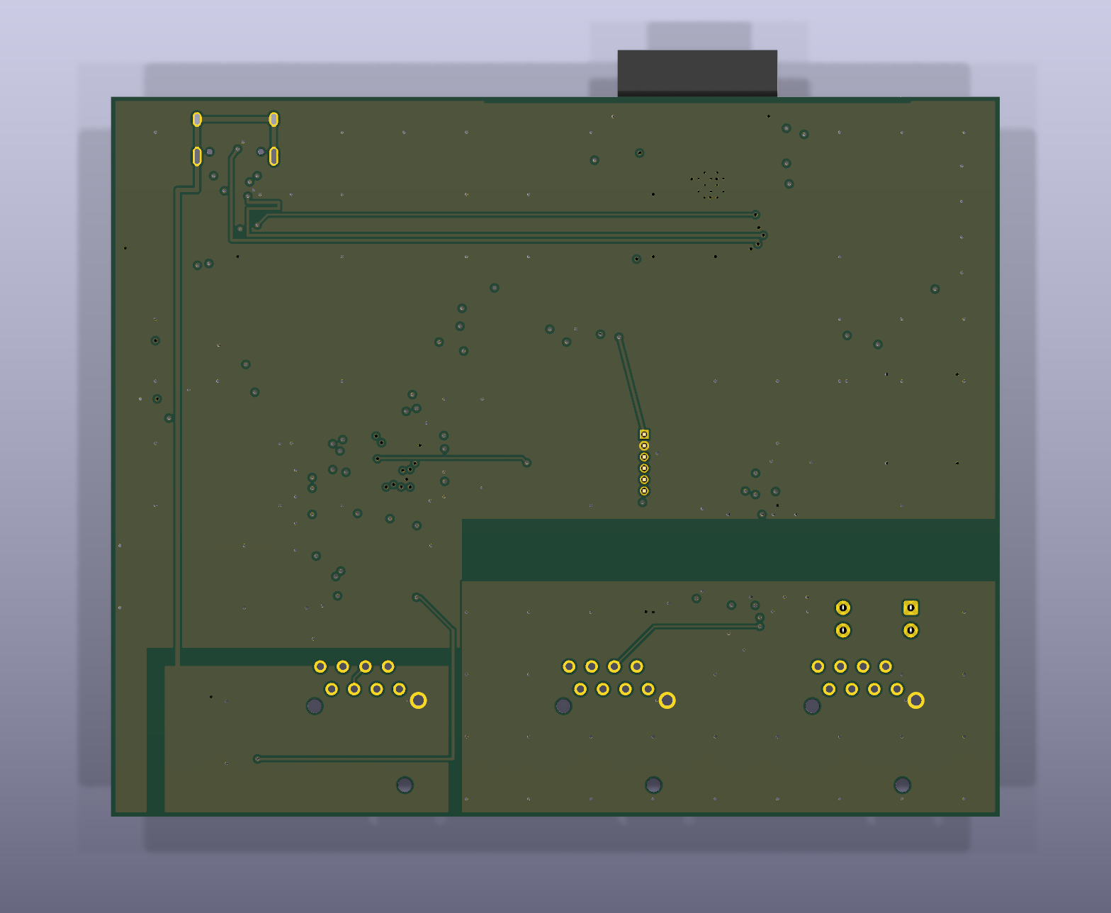 CANary rev A board, solder side render