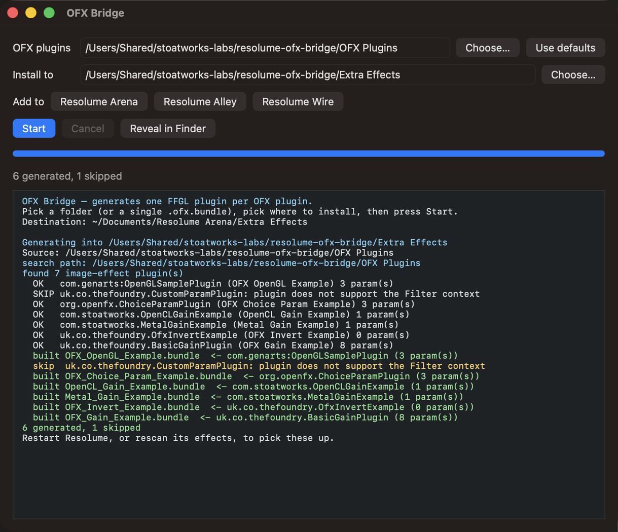 Resolume OFX Bridge — OpenFX plugins in Resolume