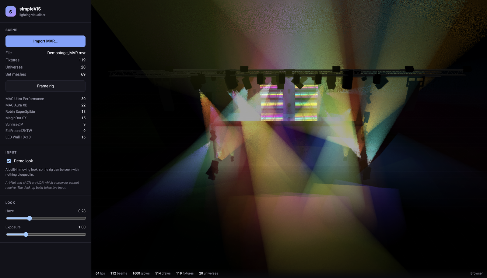 simpleVIS — See your lighting programming, before the room