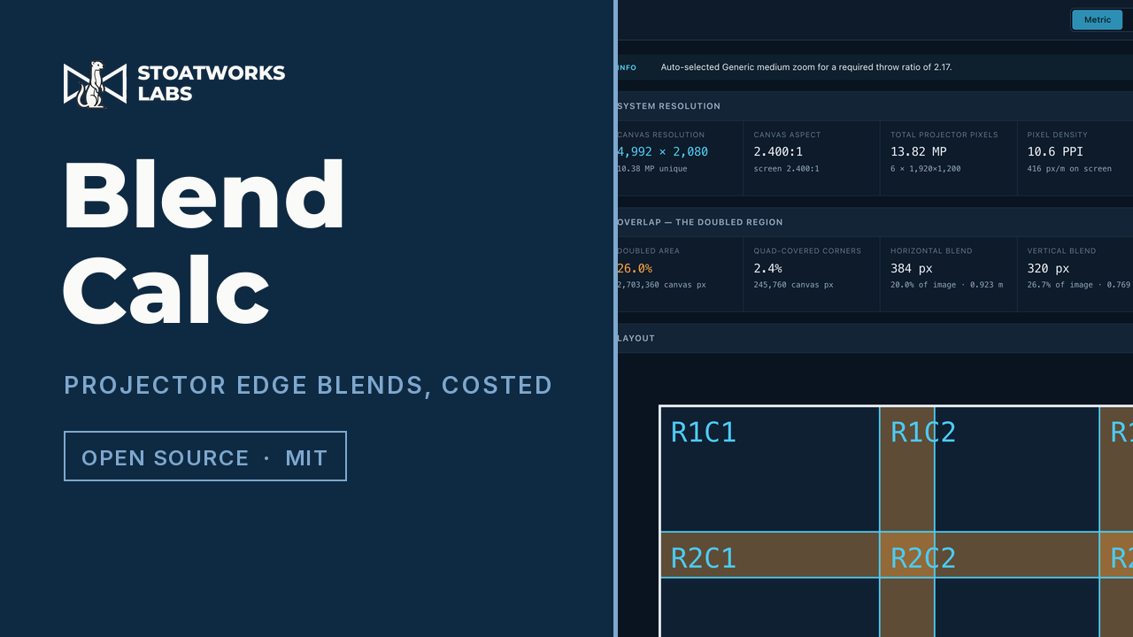 Blend Calc — Projector edge blends, costed