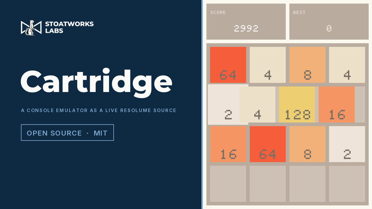 Cartridge — A console emulator as a live Resolume source