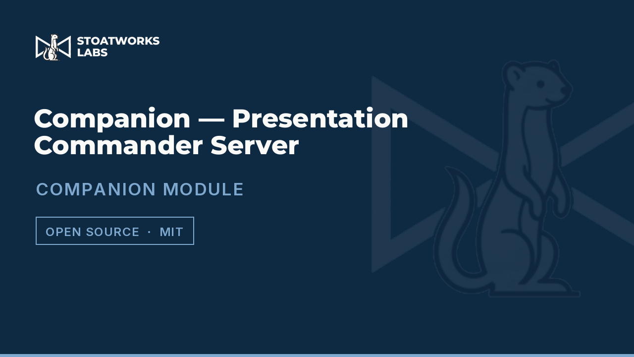 Companion — Presentation Commander Server — Companion module