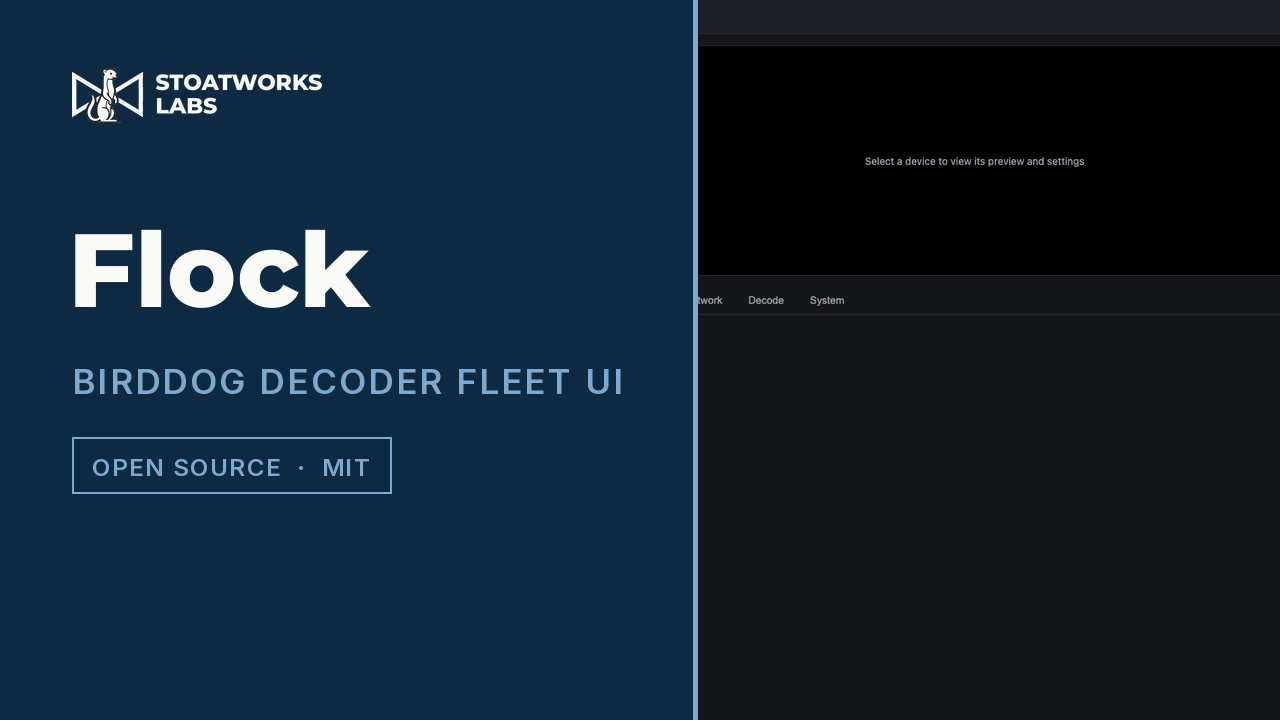 Flock — BirdDog decoder fleet UI