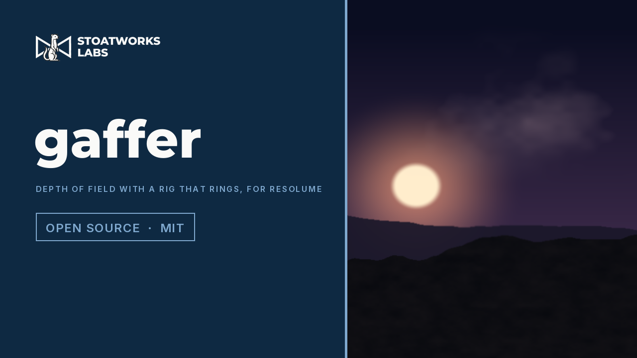 gaffer — Depth of field with a rig that rings, for Resolume