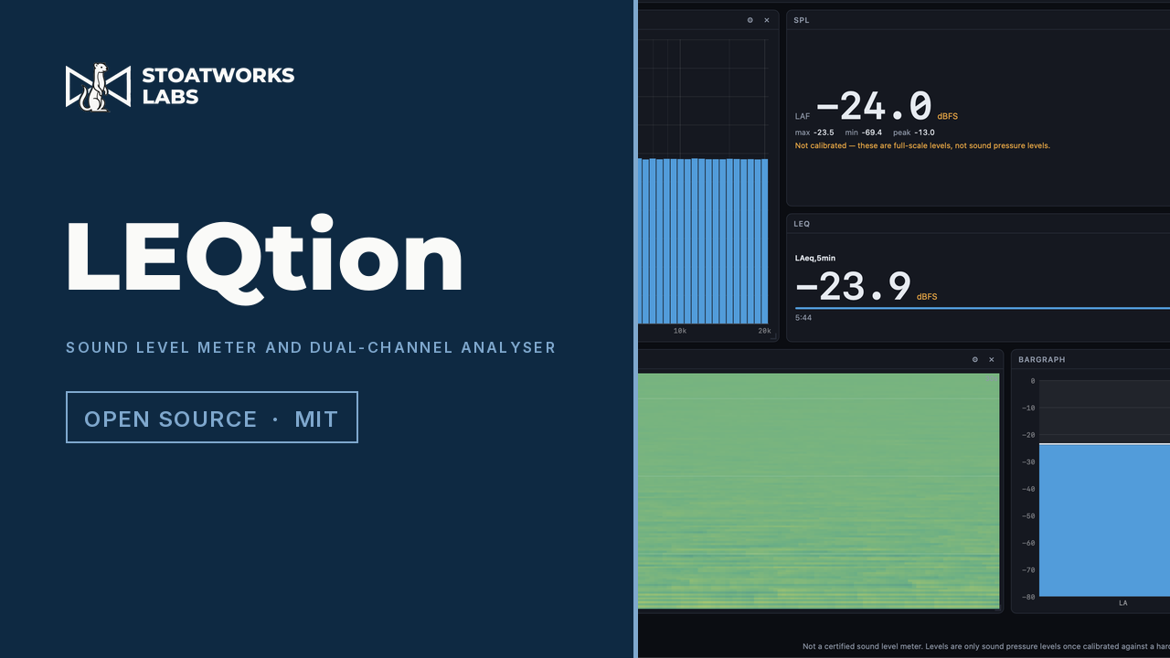LEQtion — Sound level meter and dual-channel analyser