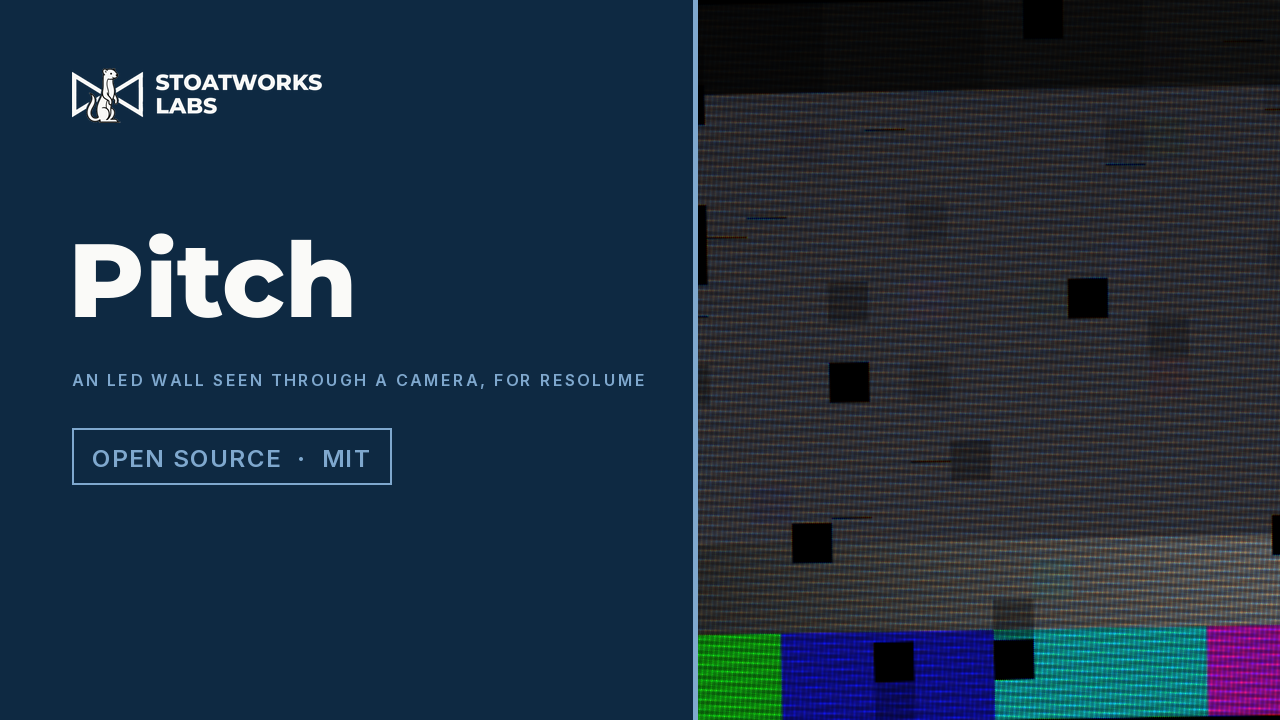 Pitch — An LED wall seen through a camera, for Resolume