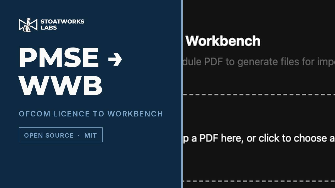 PMSE → WWB — Ofcom licence to Workbench