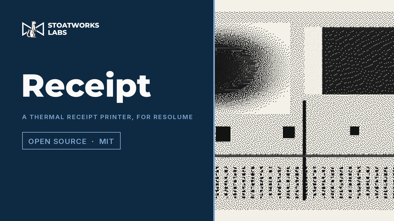 Receipt — A thermal receipt printer, for Resolume